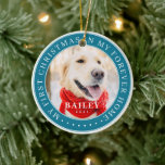 My First Christmas Forever Home Modern Pet Photo Ceramic Ornament<br><div class="desc">This simple and classic design is composed of serif typography and add a custom photo. "My First Christmas in my forever home" encircles the custom photo.</div>