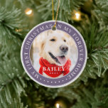 My First Christmas Forever Home Modern Pet Photo Ceramic Ornament<br><div class="desc">This simple and classic design is composed of serif typography and add a custom photo. "My First Christmas in my forever home" encircles the custom photo.</div>