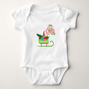 My First Christmas - Gnome Santa Claus Baby Bodysuit
