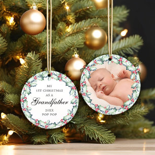 My First Christmas-Grandfather, Photo Keepsake Ceramic Ornament
