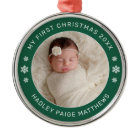 My First Christmas Green  Baby Girl Photo