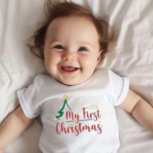 My First Christmas Green Tree Baby T-Shirt