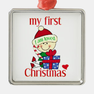 My First Christmas I Am Loved Metal Ornament