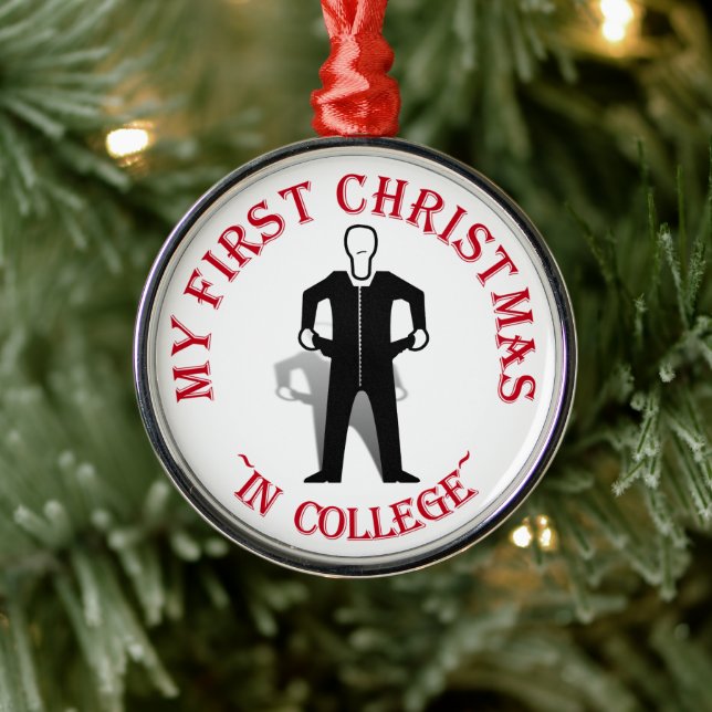 My First Christmas In College Metal Ornament (Tree)