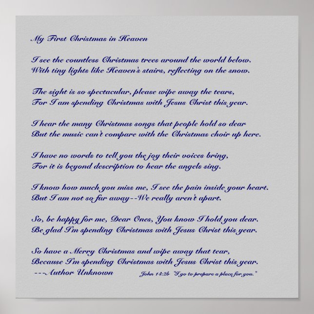 My First Christmas in Heaven Poster (Front)