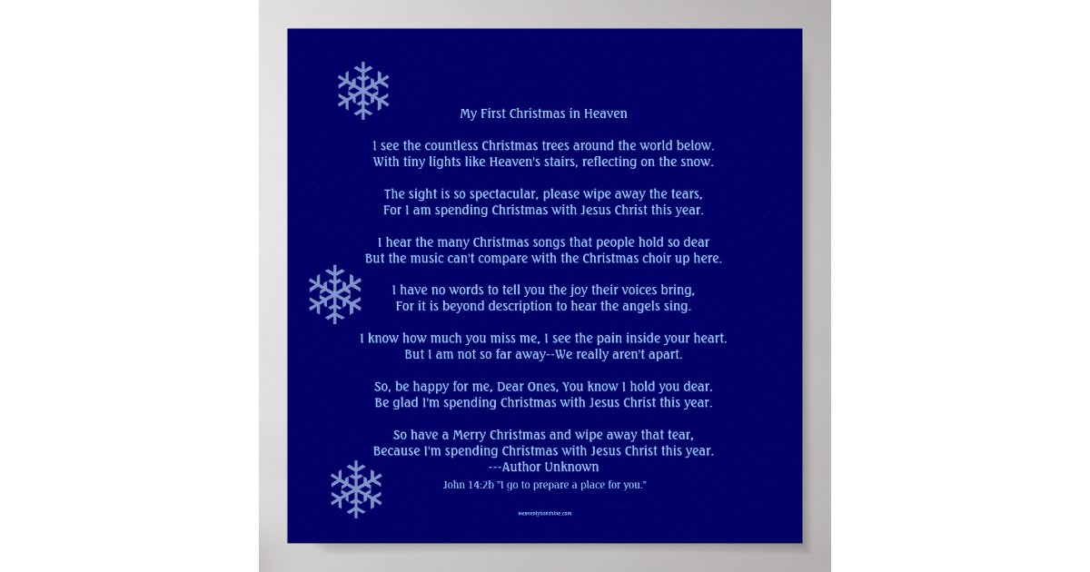 My First Christmas in Heaven Poster | Zazzle