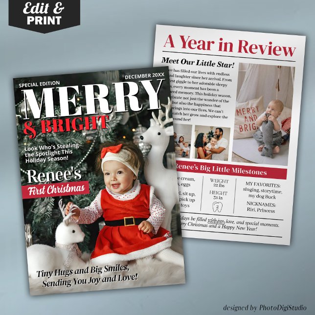 My First Christmas Magazine Cover Greeting Card  (My First Christmas Magazine Cover Greeting Card)