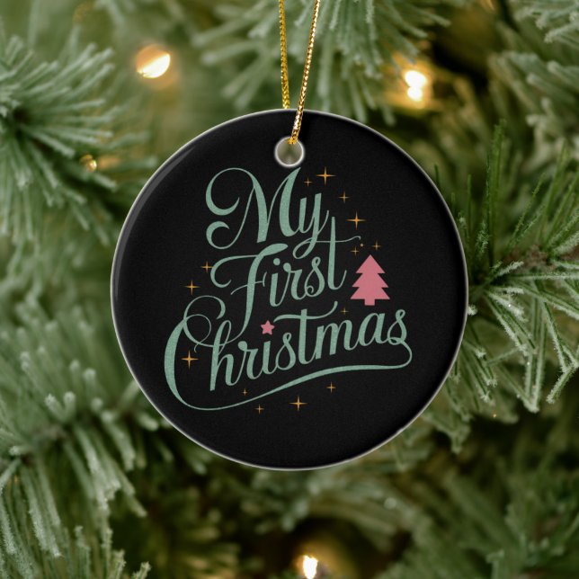 My First Christmas Matching Family Xmas Newborn Ceramic Ornament (Tree)