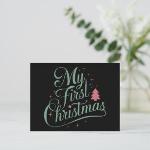 My First Christmas Matching Family Xmas Newborn Holiday Postcard
