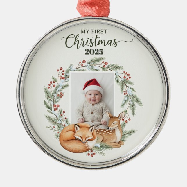 My First Christmas Memory Metal Ornament (Front)