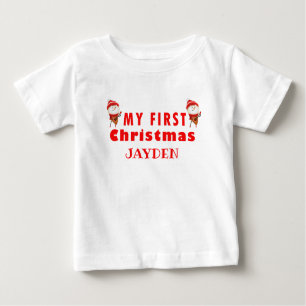 My First Christmas   Name Boy's  Baby T-Shirt