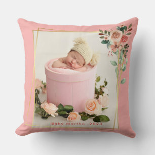 My First Christmas Name Year Baby Photo poster Cushion
