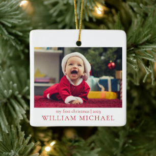 My First Christmas New Baby Photo Ceramic Ornament