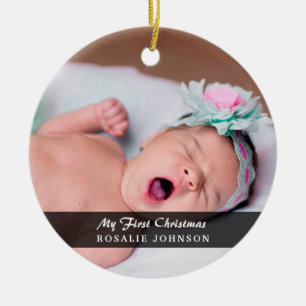 My First Christmas Newborn Baby Photo Ceramic Ornament