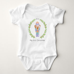 My First Christmas Pastel Nutcracker Baby Bodysuit