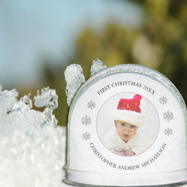 My First Christmas Personalised Baby Photo Snowglobe (Creator Uploaded)