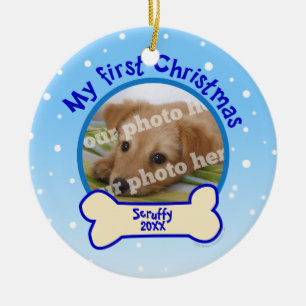 My First Christmas Personalised Photo Dog Ornament