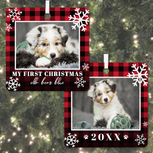 My First Christmas Pet Photo Metal Tree Decoration