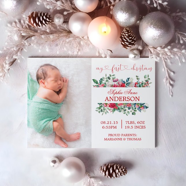 My First Christmas Photo Birth Announcement (Creator Uploaded)