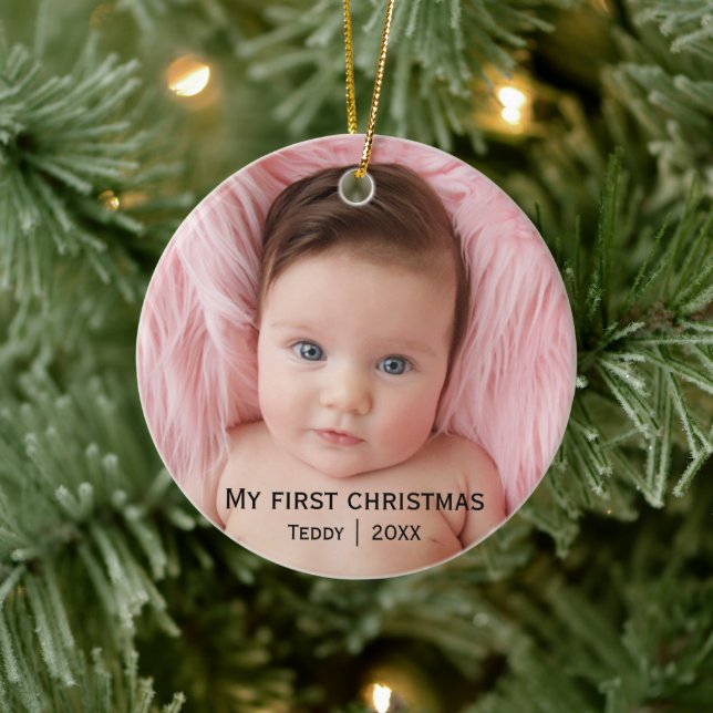 My first christmas photo ceramic ornament (Tree)