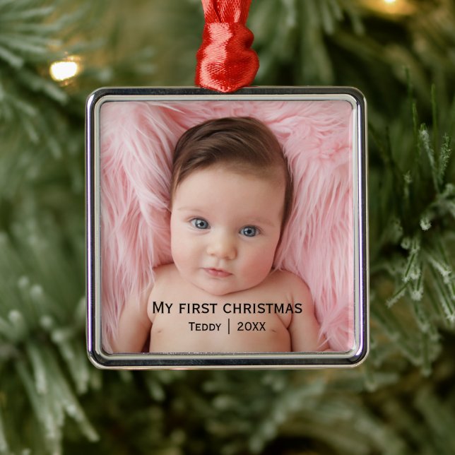 My first christmas photo metal ornament (Tree)