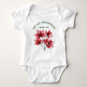 My First Christmas Poinsettia - Baby Name Baby Bodysuit