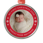 My First Christmas Red Personalized Baby Photo