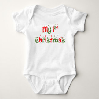 My First Christmas Romper Baby Bodysuit