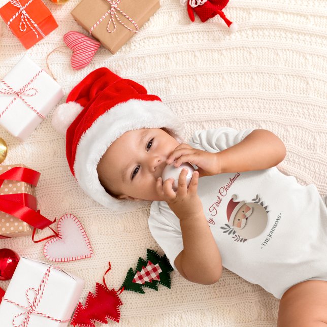 My First Christmas Santa – Personalised  Baby Bodysuit (Creator Uploaded)