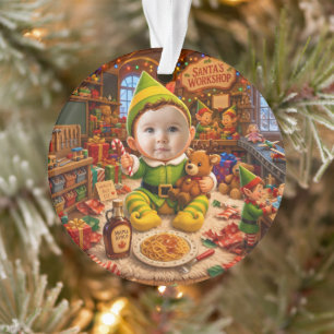 My First Christmas Santas Little Helper Photo Ornament