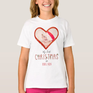 My First Christmas Sister Love Heart Baby Photo T-Shirt