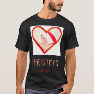 My First Christmas Sister Love Heart Baby Photo  T-Shirt