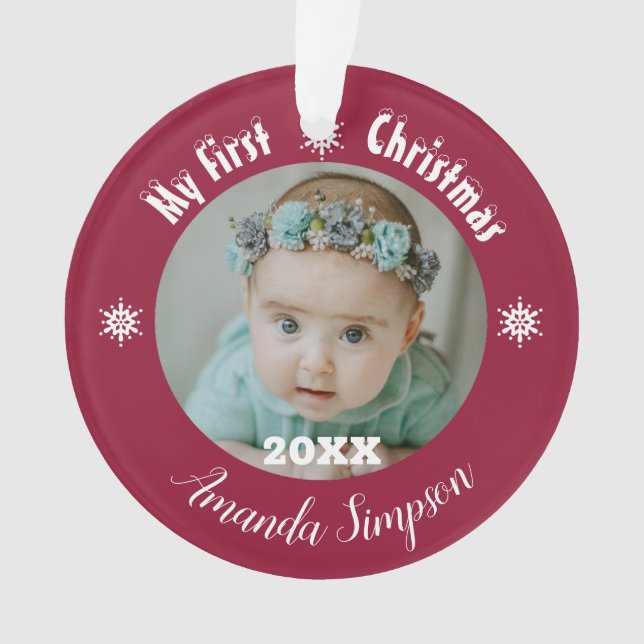 My first Christmas Snowflake Framed Ornament (Front)