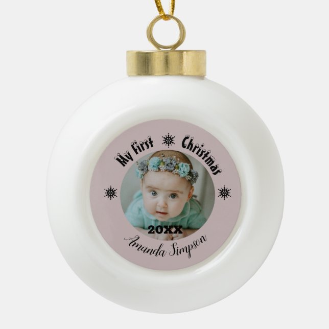 My first Christmas Snowflake Framed Ornament (Front)