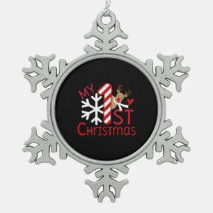 My first Christmas Snowflake Pewter Christmas Ornament