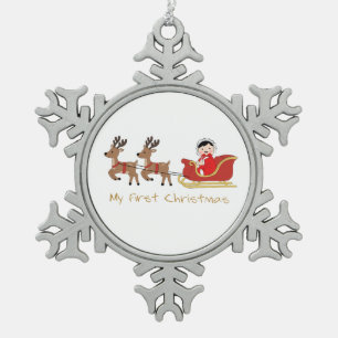 My First Christmas Snowflake Pewter Christmas Ornament