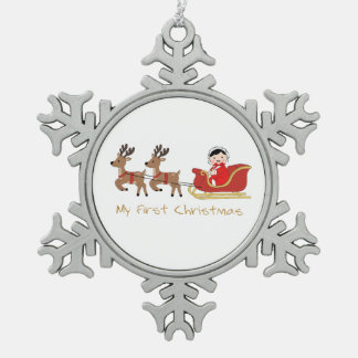 My First Christmas Snowflake Pewter Christmas Ornament