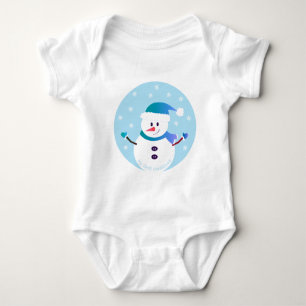 My First Christmas Snowman Snowflakes Baby Bodysuit