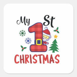 My first Christmas Square Sticker
