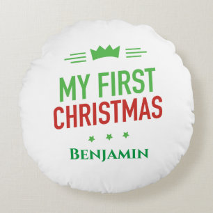 My First Christmas Throw Pillow
