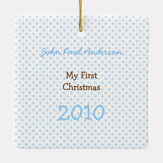 My First Christmas Tiny Tee Photo Ornament (Back)