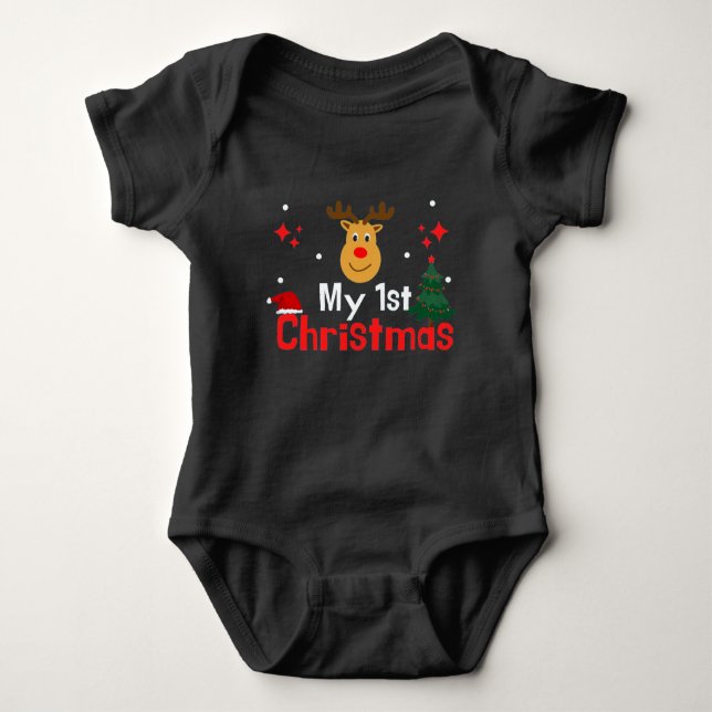 My First Christmas Toddler T-shirt Baby Bodysuit (Front)