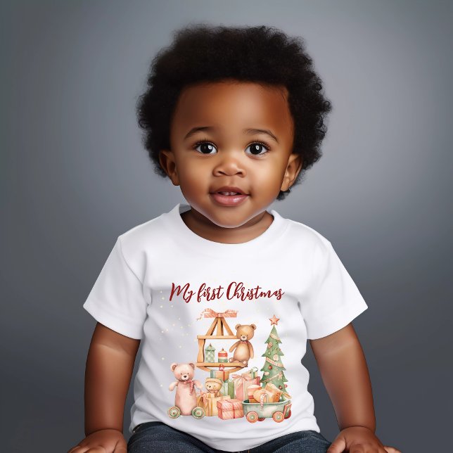 My first Christmas, toys and gifts baby Baby T-Shirt (Creator Uploaded)