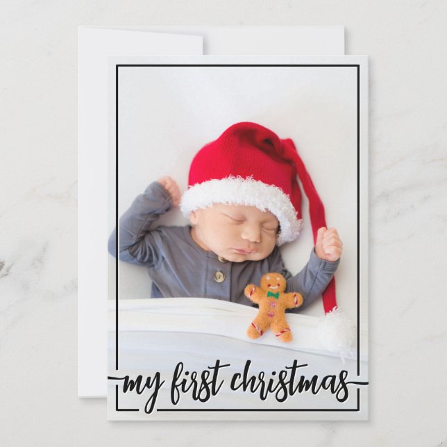 My first Christmas vertical photo Holiday Card (Front)