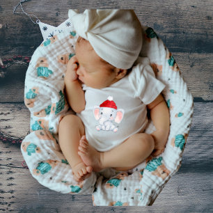 My First Christmas with baby elephant  Bodysuit
