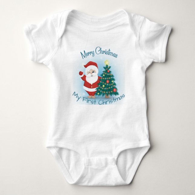 My First Christmas with Santa  Baby Bodysuit (Front)
