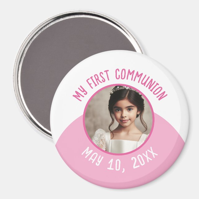 My First Communion Custom Photo and Date Magnet (Front/Back)