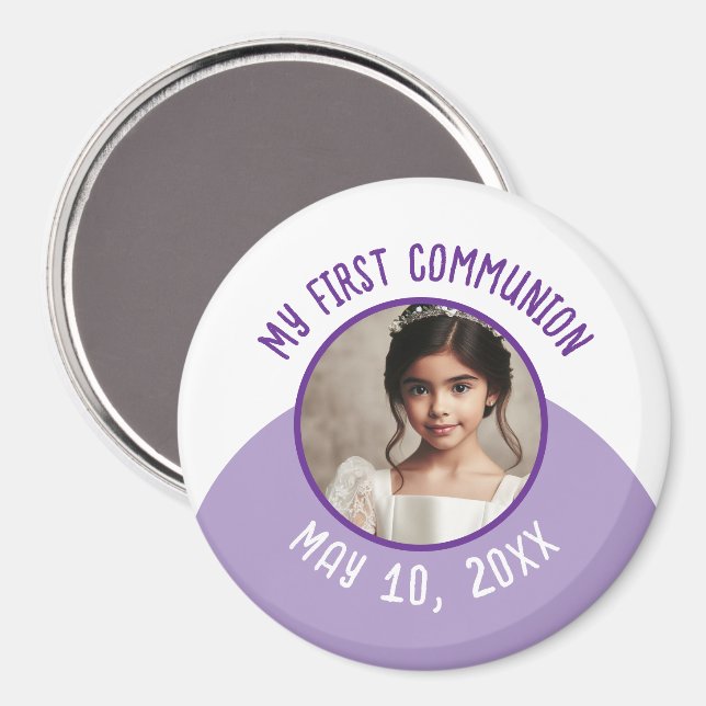My First Communion Custom Photo and Date Magnet (Front/Back)