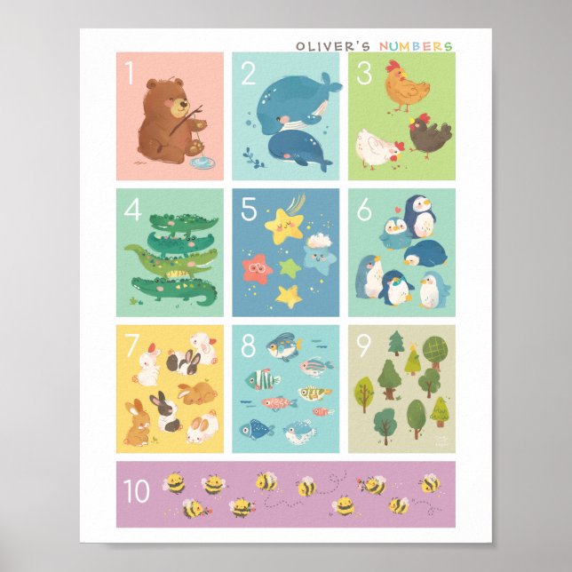 My First Counting Numbers 123 Animals Poster (Front)
