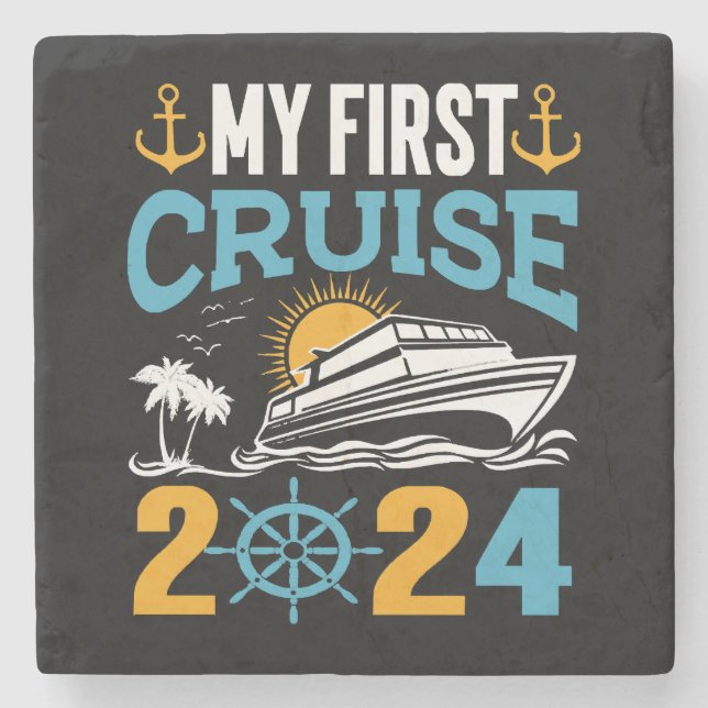 My First Cruise 2024 Stone Coaster (Front)